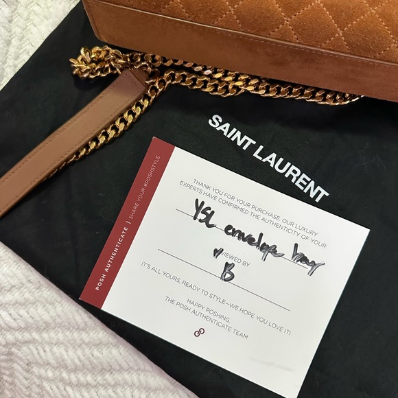 YSL Suede Medium Envelope Crossbody - Picture 8 of 9